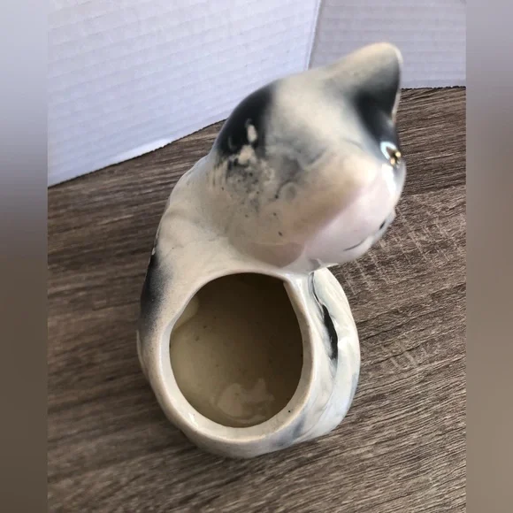 Vtg Ceramic Cat Planter - Picture 6 of 13